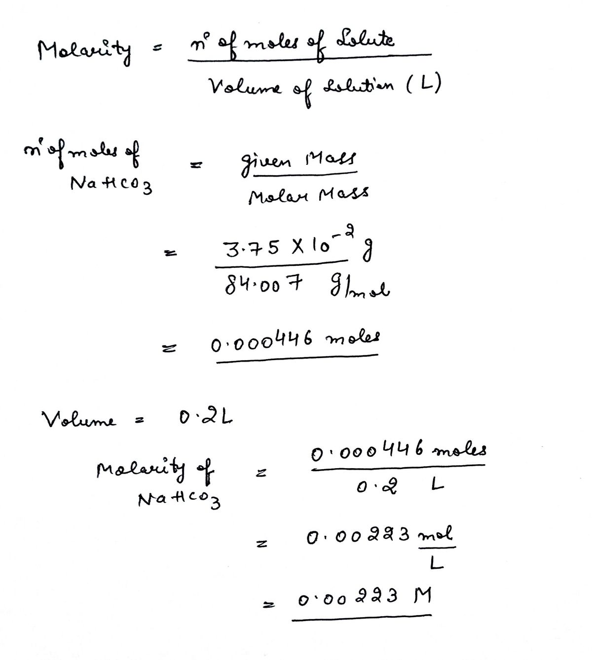 Answered What is the molarity of a solution made bartleby